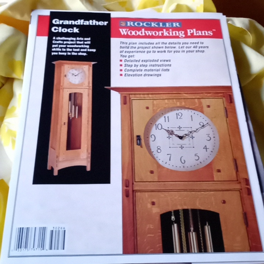 Woodworking plans, Grandfather Clock plans, New.